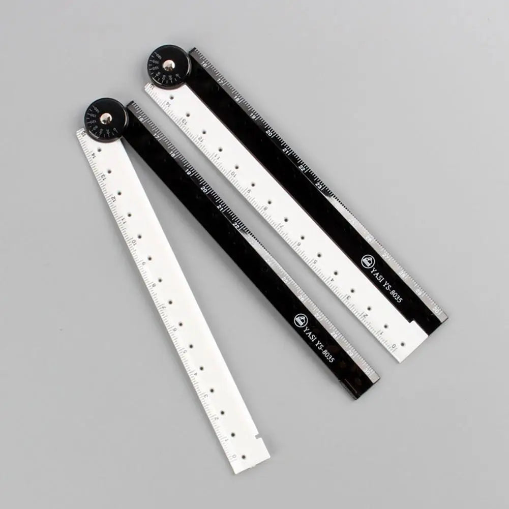 Adjustable Rotating Metric Plastic Angle Measuring Ruler on Luulla
